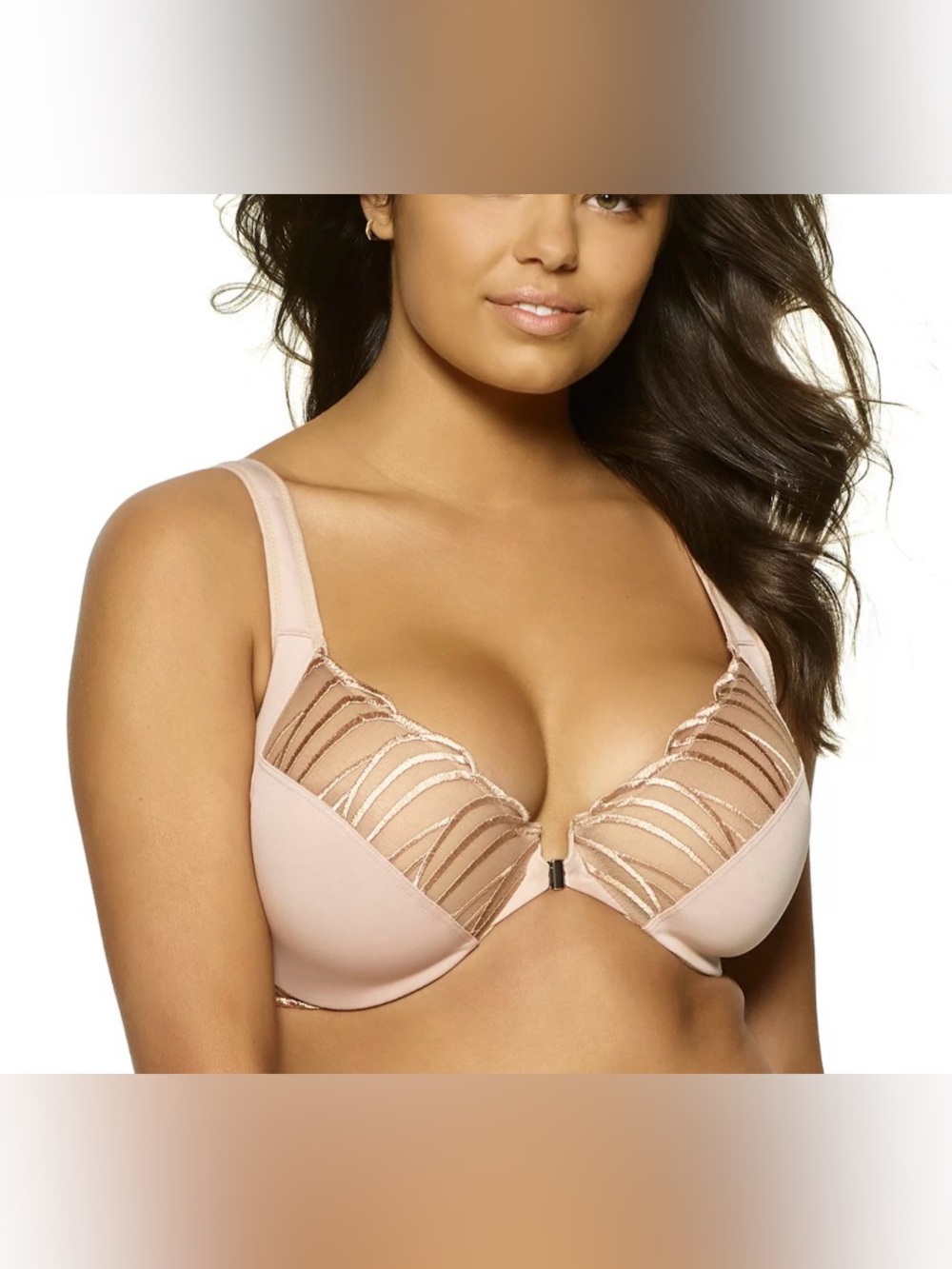 Paramour Front Close Minimizer Bra Tan Full Coverage Underwire 40C